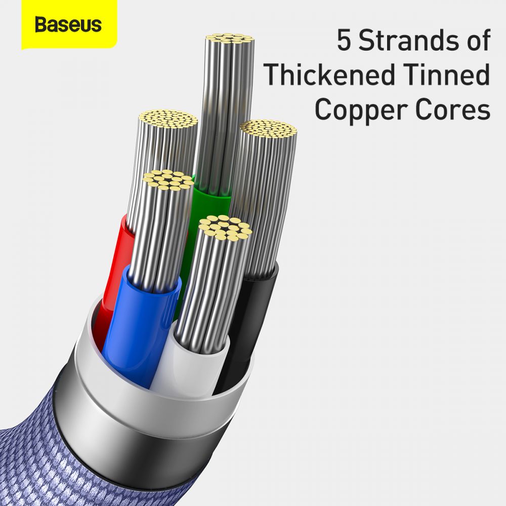 Baseus Crystal Shine Cable Type-C to Lightning PD 20W - Καλώδιο Δεδομένων και Γρήγορης Φόρτισης Type-C to Lightning 1.2M - Purple - CAJY000205