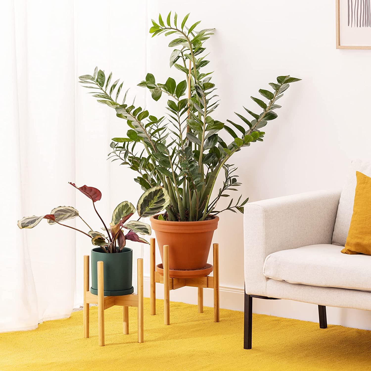 Navaris Σετ με 2 Ρυθμιζόμενες Βάσεις από Μπαμπού για Κασπό - Natural - 57356.01