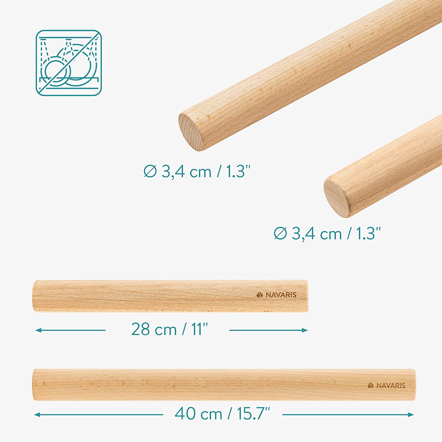 Navaris Σετ με 2 Ξύλινους Πλάστες - Brown - 58481.02.01