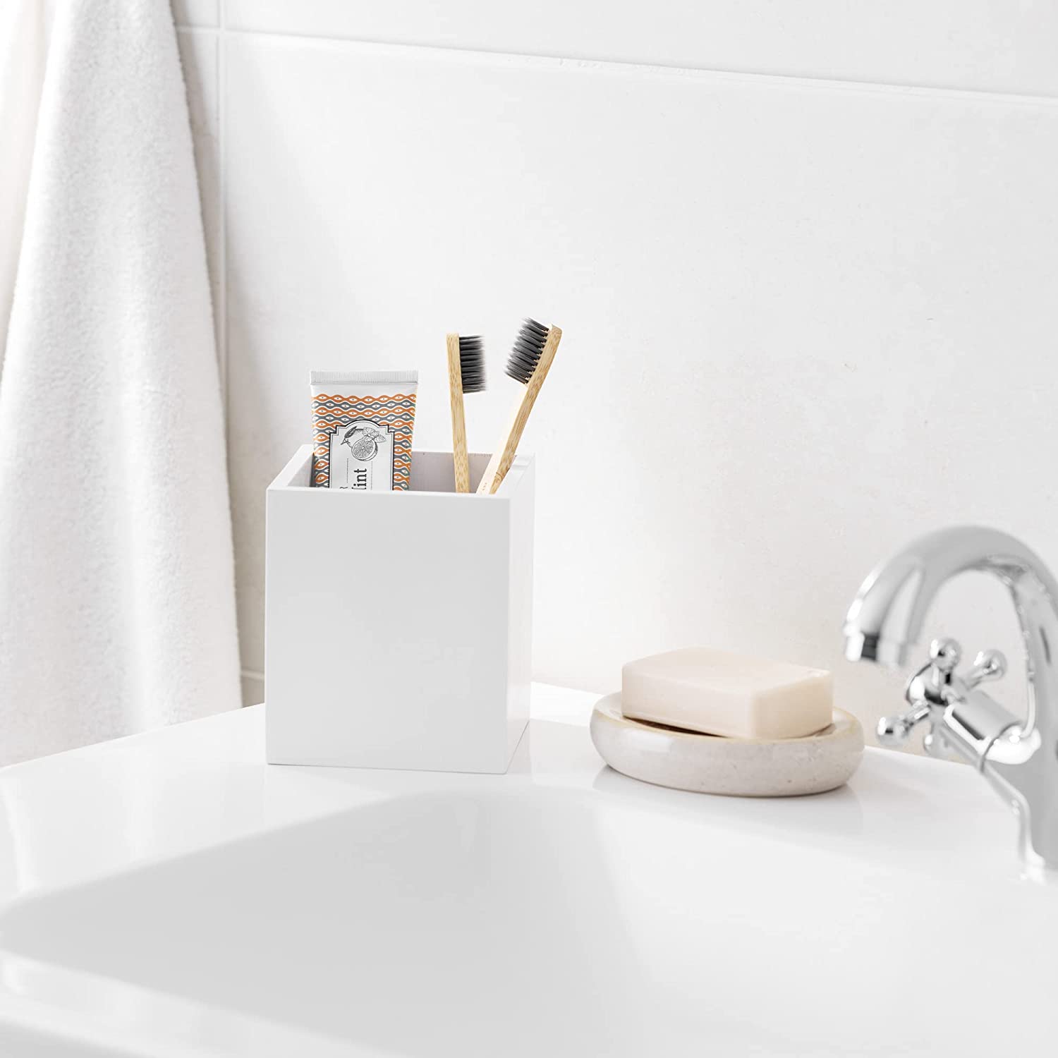 Navaris Σετ με 3 Κουτιά Αποθήκευσης από Μπαμπού - Black / White / Natural - 57340.01