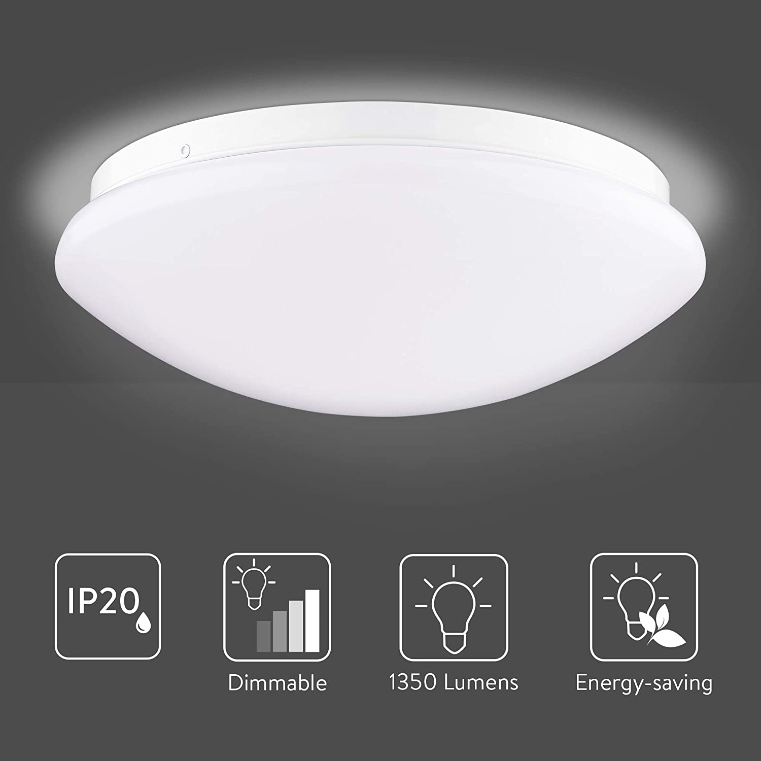 Navaris LED Φωτιστικό Οροφής - 29cm - 52606.18.01
