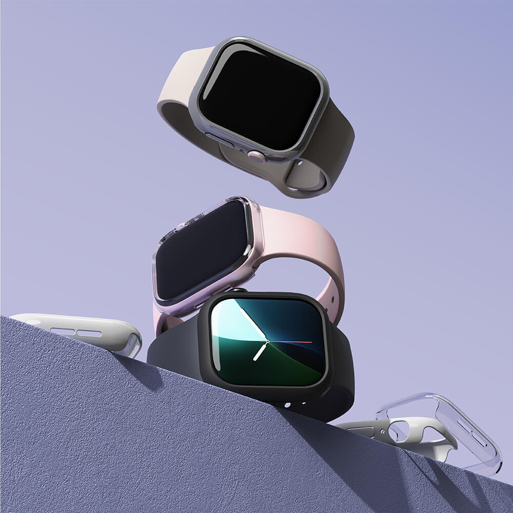 Ringke Θήκη Apple Watch 10/11 - 42mm Slim - 2 Τεμάχια - Διάφανη - Dark Gray / Διάφανη