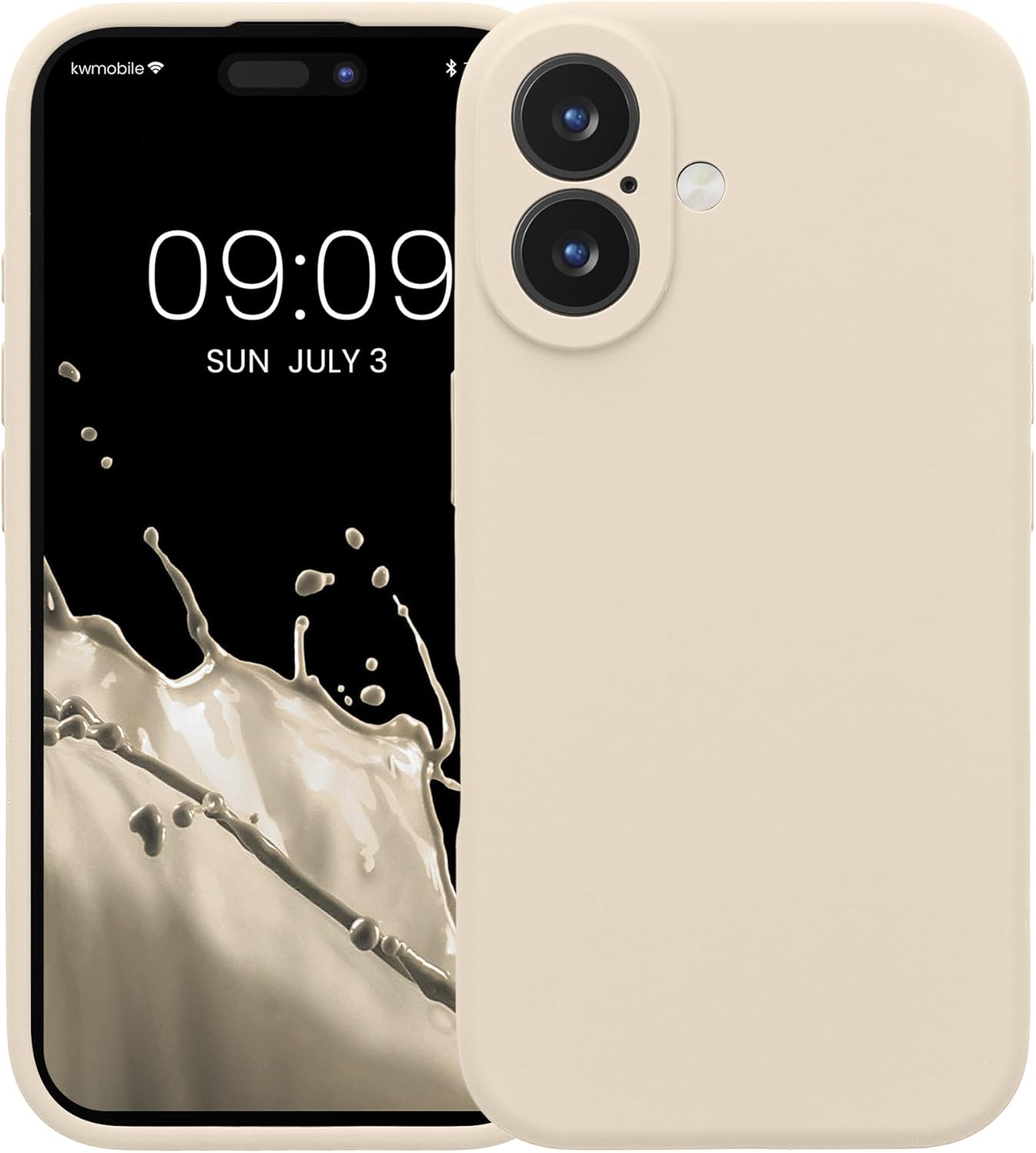 KW iPhone 16 Θήκη Σιλικόνης Rubberized TPU - Cream
