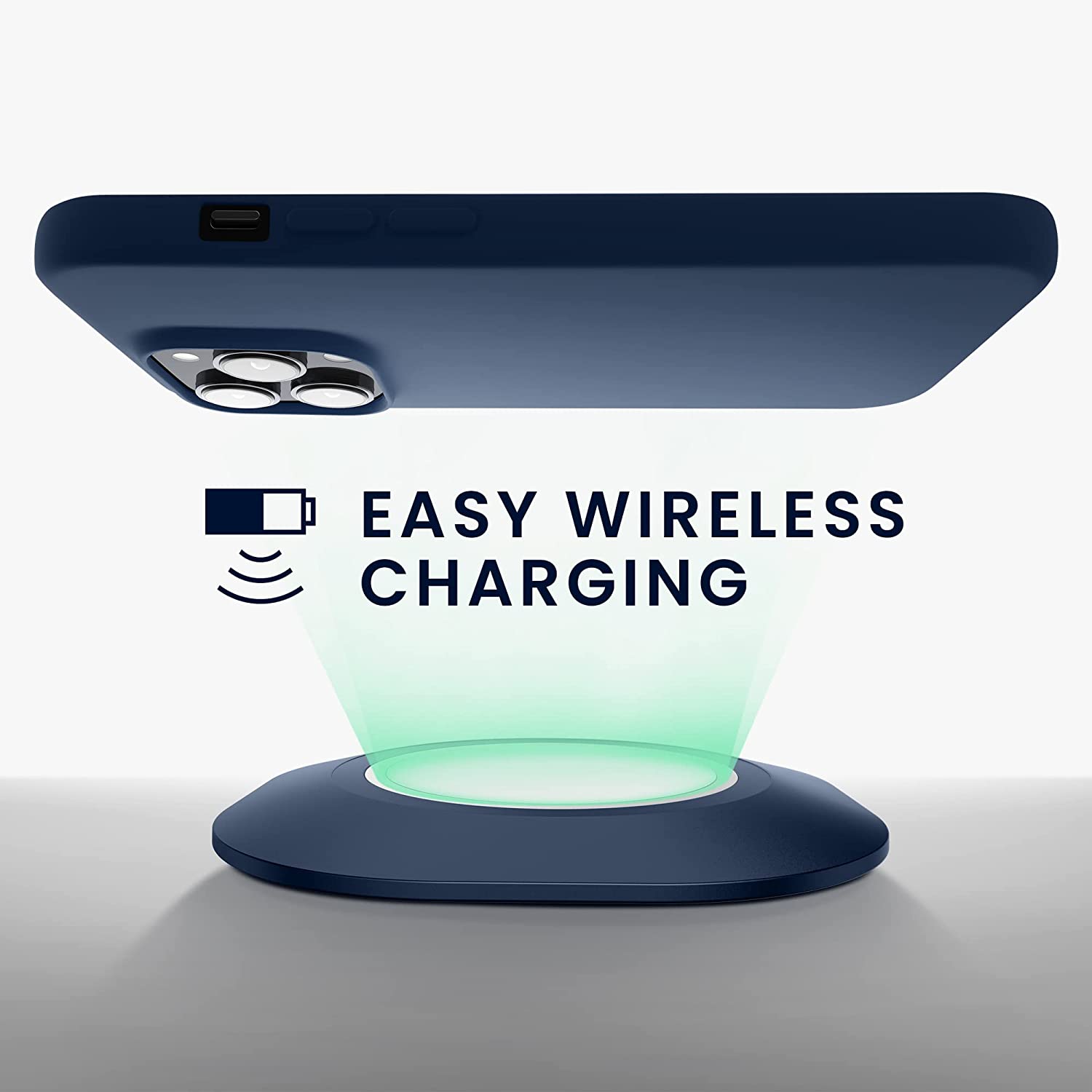 KW iPhone 14 Pro Θήκη Σιλικόνης Rubberized TPU - Navy Blue - 59081.116