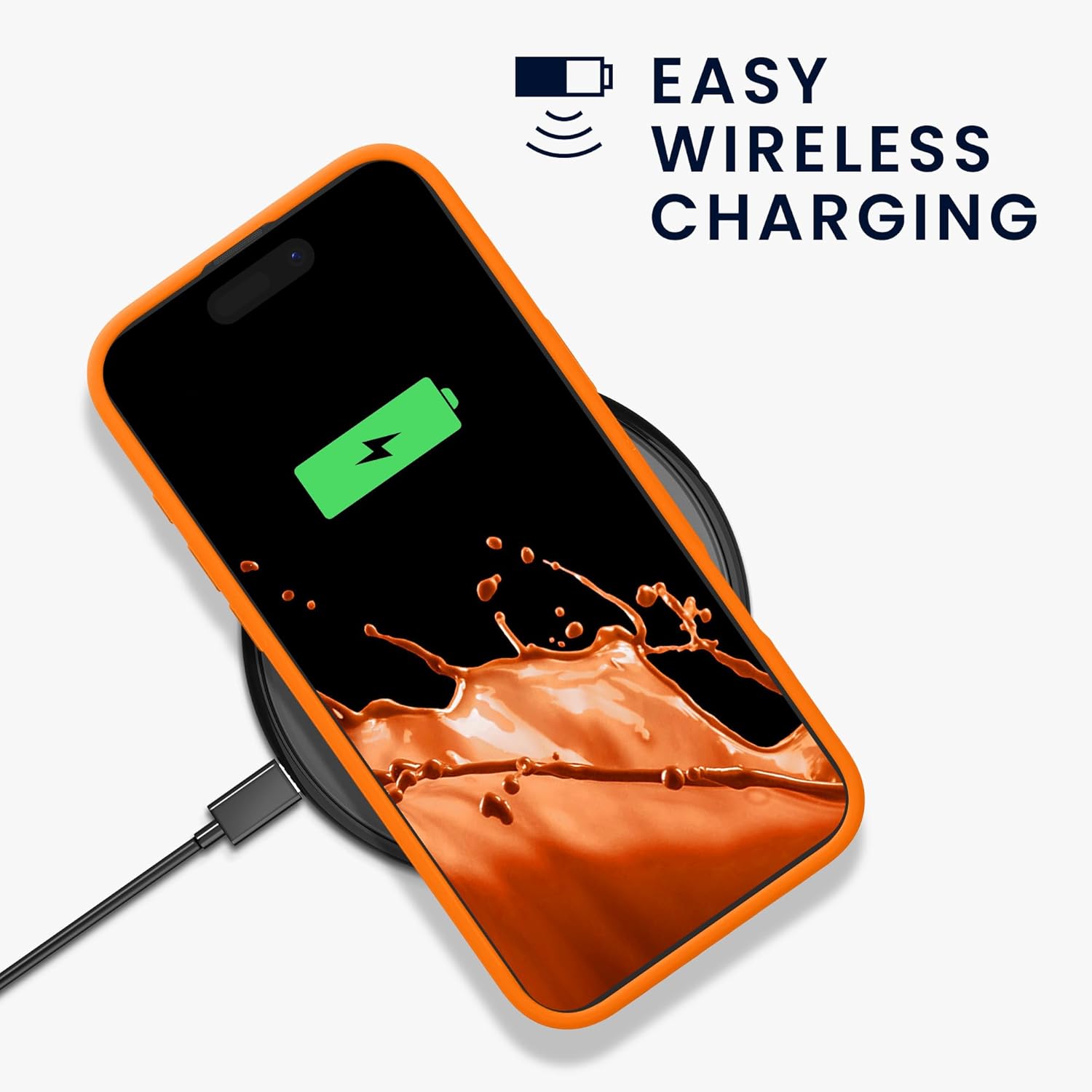 KW iPhone 16 Pro Max Θήκη Σιλικόνης Rubberized TPU - Fruity Orange