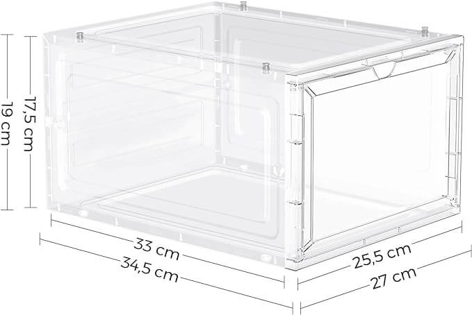 Songmics Σετ με 6 Κουτιά Αποθήκευσης Υποδημάτων - Διάφανα - LSP032W06