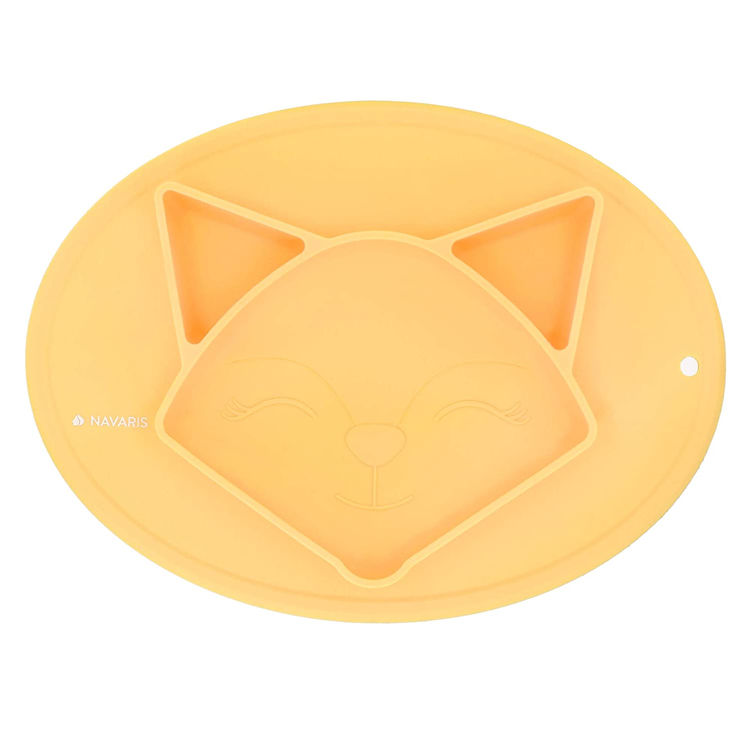 Navaris Αντιολισθητικό Παιδικό Πιάτο Σιλικόνης - Yellow - 51375.01