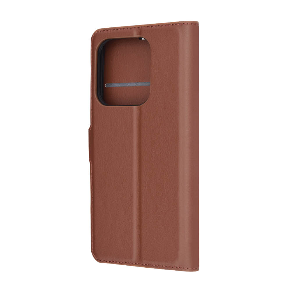 Techsuit Xiaomi Redmi Note 14 4G - Leather Folio - Θήκη Πορτοφόλι από Δερματίνη με Stand - Brown