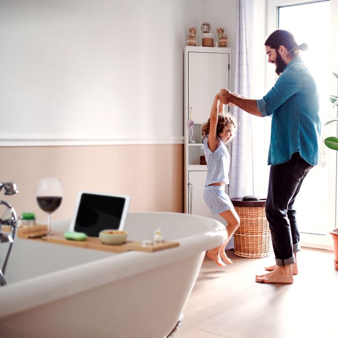 Relaxdays Ξύλινη Βάση από Μπαμπού για τη Μπανιέρα - Natural - 4052025321109