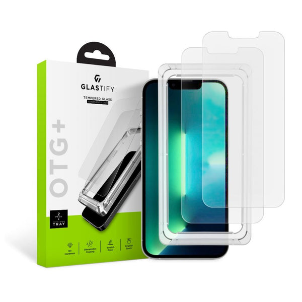 Glastify iPhone 13 Pro Max / iPhone 14 Plus OTG+ 0.28mm 2.5D 9H Tempered Glass Αντιχαρακτικό Γυαλί Οθόνης - 2 Τεμάχια - Clear - likebrands.gr