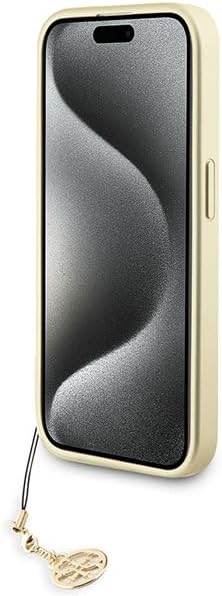 Guess iPhone 15 Pro Max - 4G Charms Collection Θήκη με Επένδυση Συνθετικού Δέρματος - Brown - GUHCP15XGF4GBR