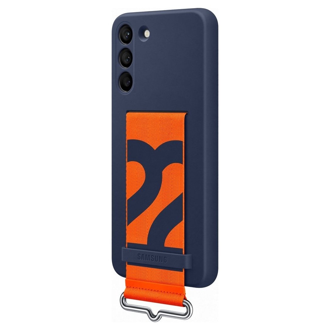 Samsung Silicone Strap Cover Samsung Galaxy S22 Plus Θήκη Σιλικόνης - Navy Blue / Orange - EF-GS906TNEGWW