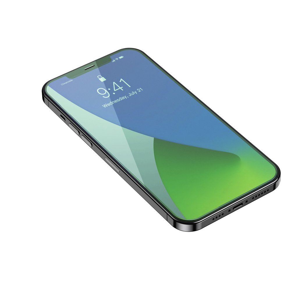 Baseus iPhone 12 Pro Max 0.15mm Eye Protection Full Screen Αντιχαρακτικό Γυαλί Οθόνης - 2 Τεμάχια - Green Light / Clear - SGAPIPH67N-LQ02