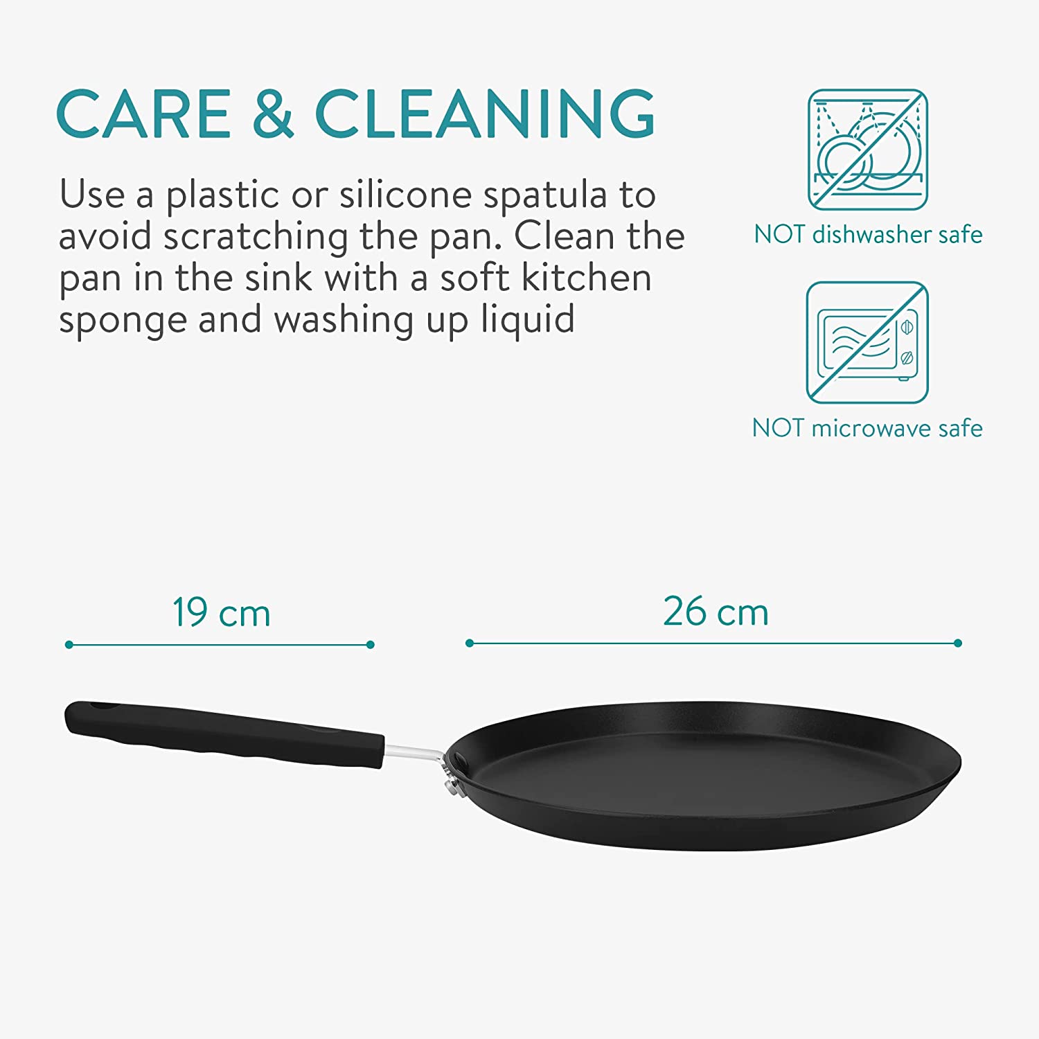 Navaris Τηγάνι για Κρέπες - 26 cm - Black - 49546.01