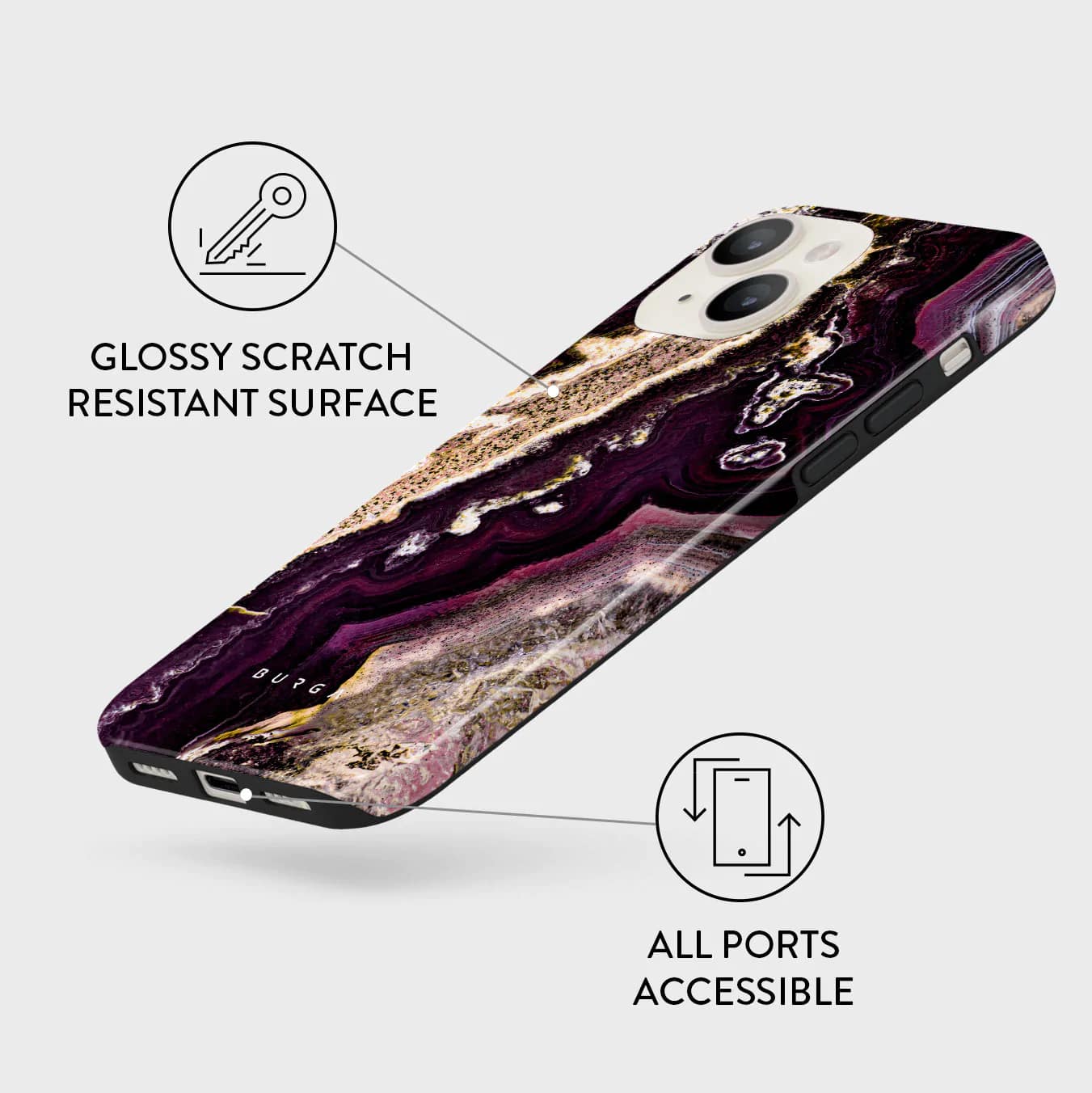 Burga iPhone 14 Plus Fashion Tough Σκληρή Θήκη - Purple Skies