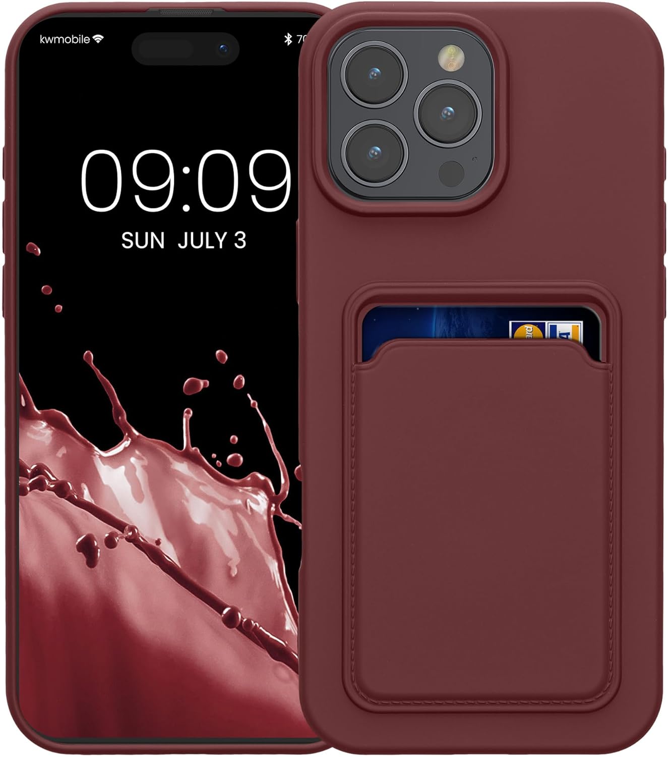 KW iPhone 16 Pro Max Θήκη Σιλικόνης TPU με Υποδοχή για Κάρτα - Tawny Red