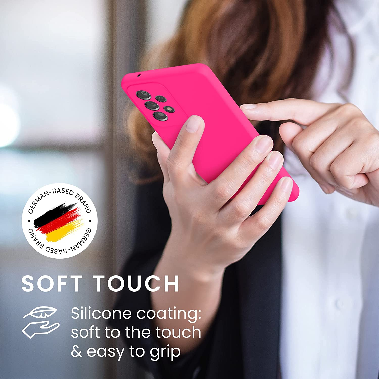 KW Samsung Galaxy A53 5G Θήκη Σιλικόνης Rubber TPU - Neon Pink - 57835.77