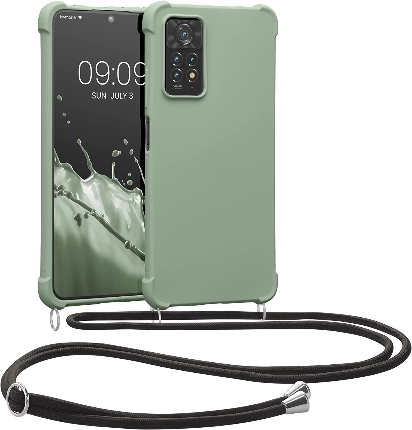 KW Xiaomi Redmi Note 11 Pro / Note 11 Pro 5G Θήκη Σιλικόνης TPU με Λουράκι - Gray Green - 58086.172