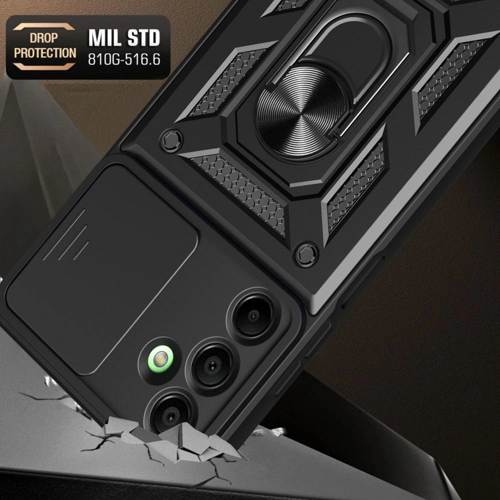 Tech-Protect Samsung Galaxy A26 5G Camshield Pro Σκληρή Θήκη με Πλαίσιο Σιλικόνης και Δαχτυλίδι Συγκράτησης - Black