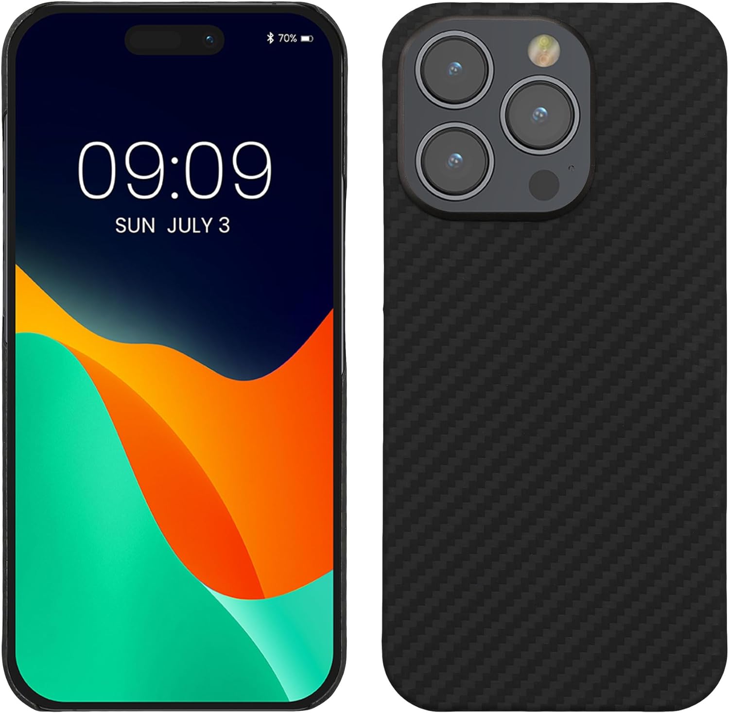 Kalibri iPhone 15 Pro Σκληρή Θήκη Aramid Fiber Body Armor - Black Matte - KLB000026EZ001C