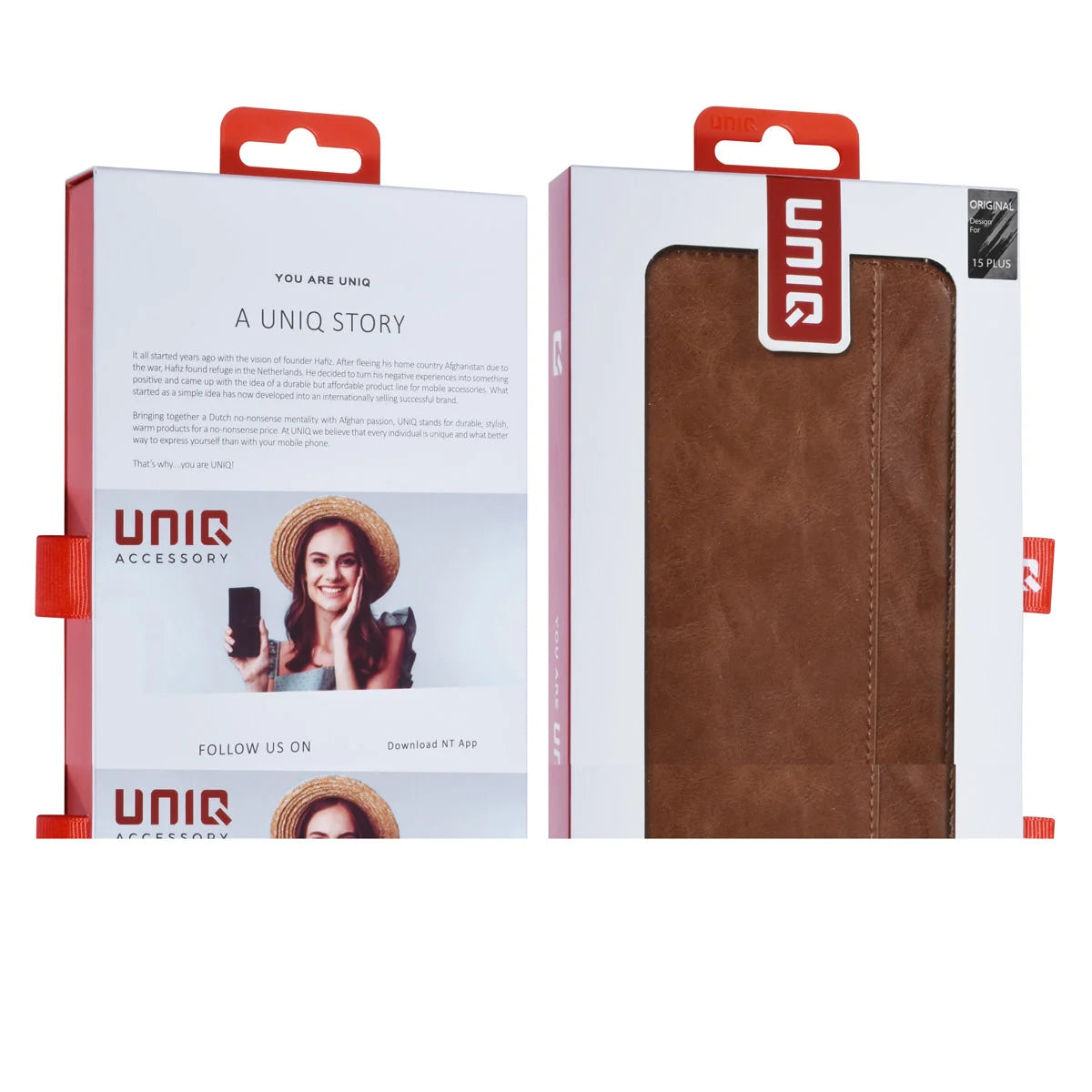 Tuniq iPhone 15 Plus / 14 Plus - Θήκη Πορτοφόλι από Δερματίνη με Stand - Καφέ