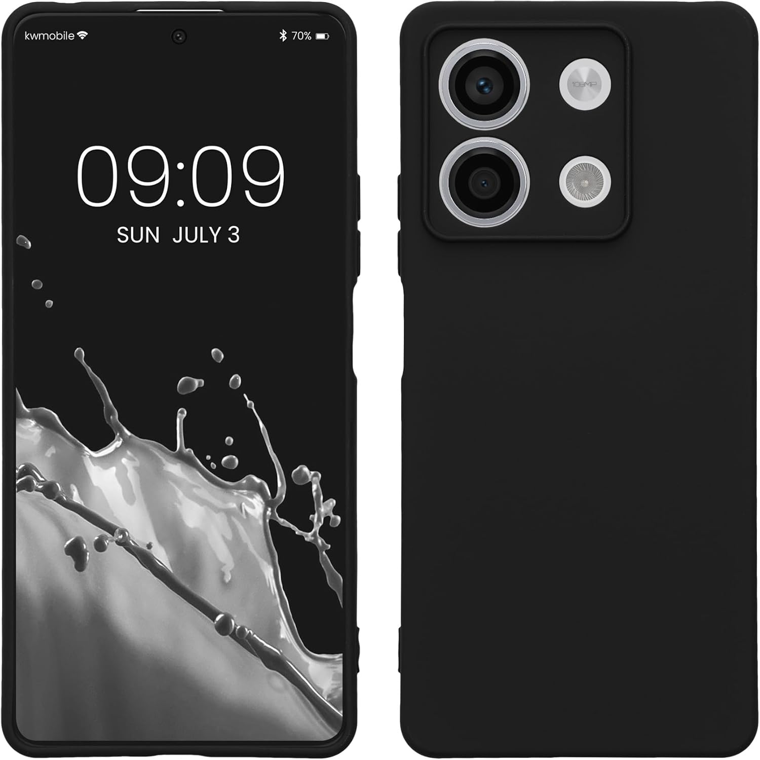 KW Xiaomi Redmi Note 13 5G Λεπτή Θήκη Σιλικόνης Rubberized TPU - Black