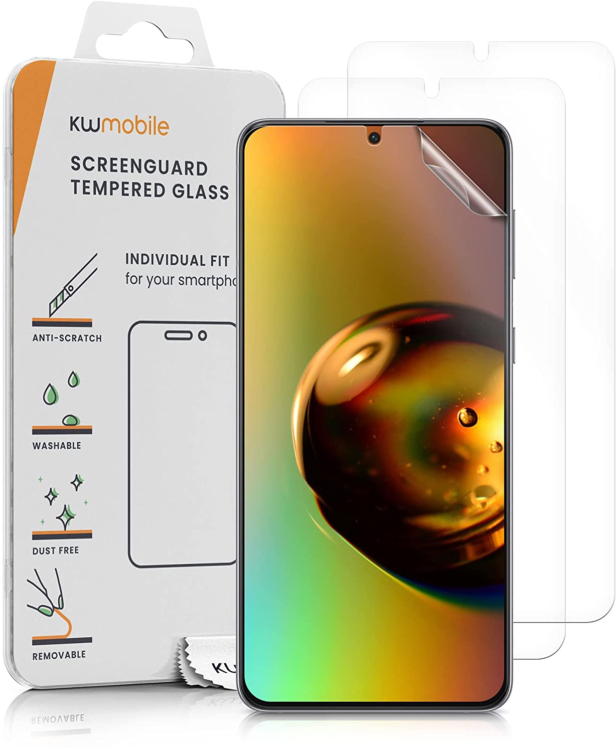 KW Samsung Galaxy S22 - Τρεις Μεμβράνες Προστασίας Οθόνης - Διάφανες - 56755.1