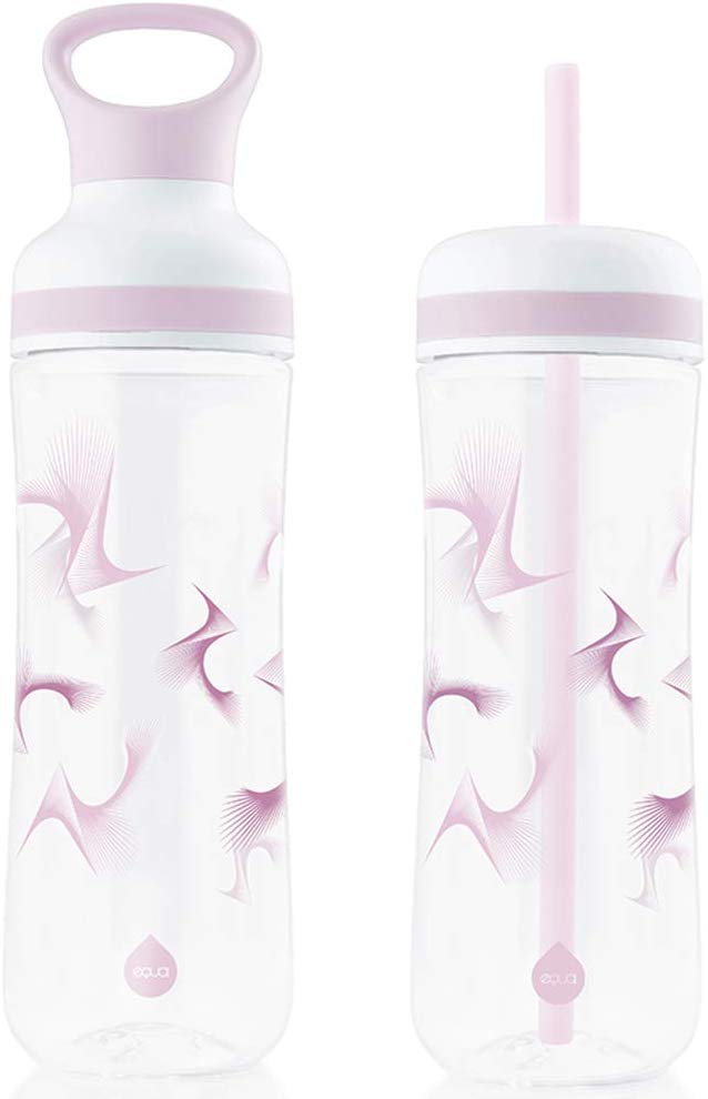 Equa Flow Bounce 2in1 Πλαστικό Μπουκάλι Νερού BPA Free - 800ml - Pink / Διάφανο