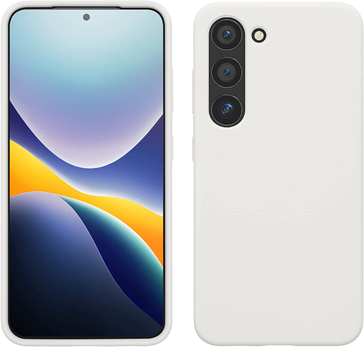 KW Samsung Galaxy S23 Θήκη Σιλικόνης Rubberized TPU - Matte White - 60273.48