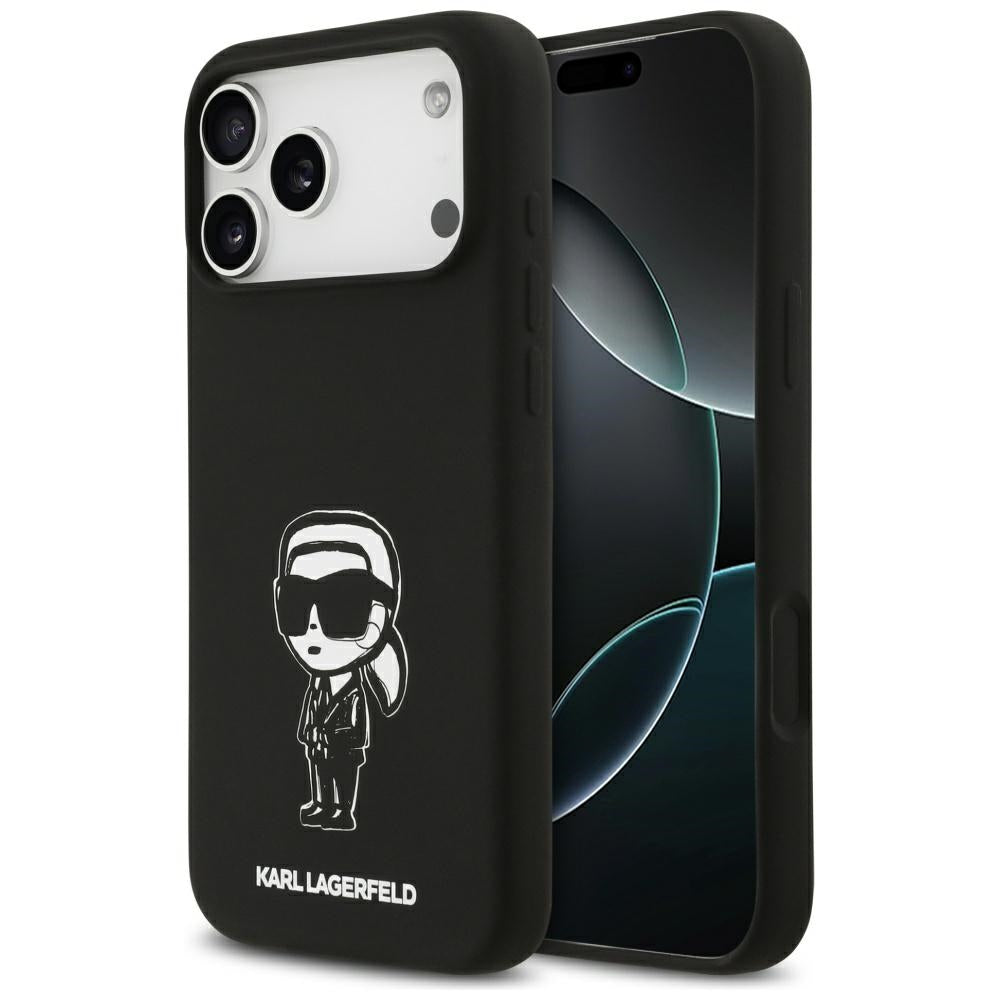 Karl Lagerfeld iPhone 17 Pro Max - Silicone Karl Sketch and Logo MagSafe - Σκληρή Θήκη με Πλαίσιο Σιλικόνης - Black - KLHMP17XSKIGROK