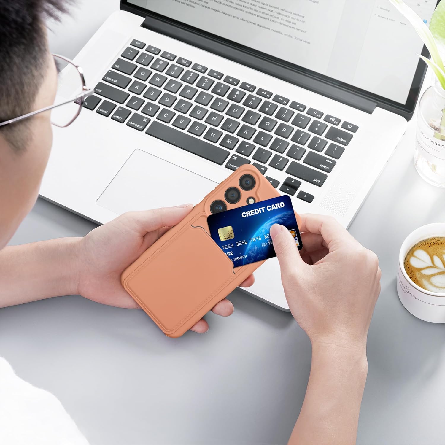 KW Samsung Galaxy S24 Θήκη Σιλικόνης TPU με Υποδοχή για Κάρτα - Grapefruit Pink