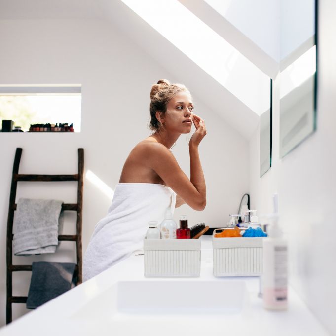 Relaxdays Σετ με 6 Καλάθια Αποθήκευσης από Bamboo - Light Brown / White - 4052025943691