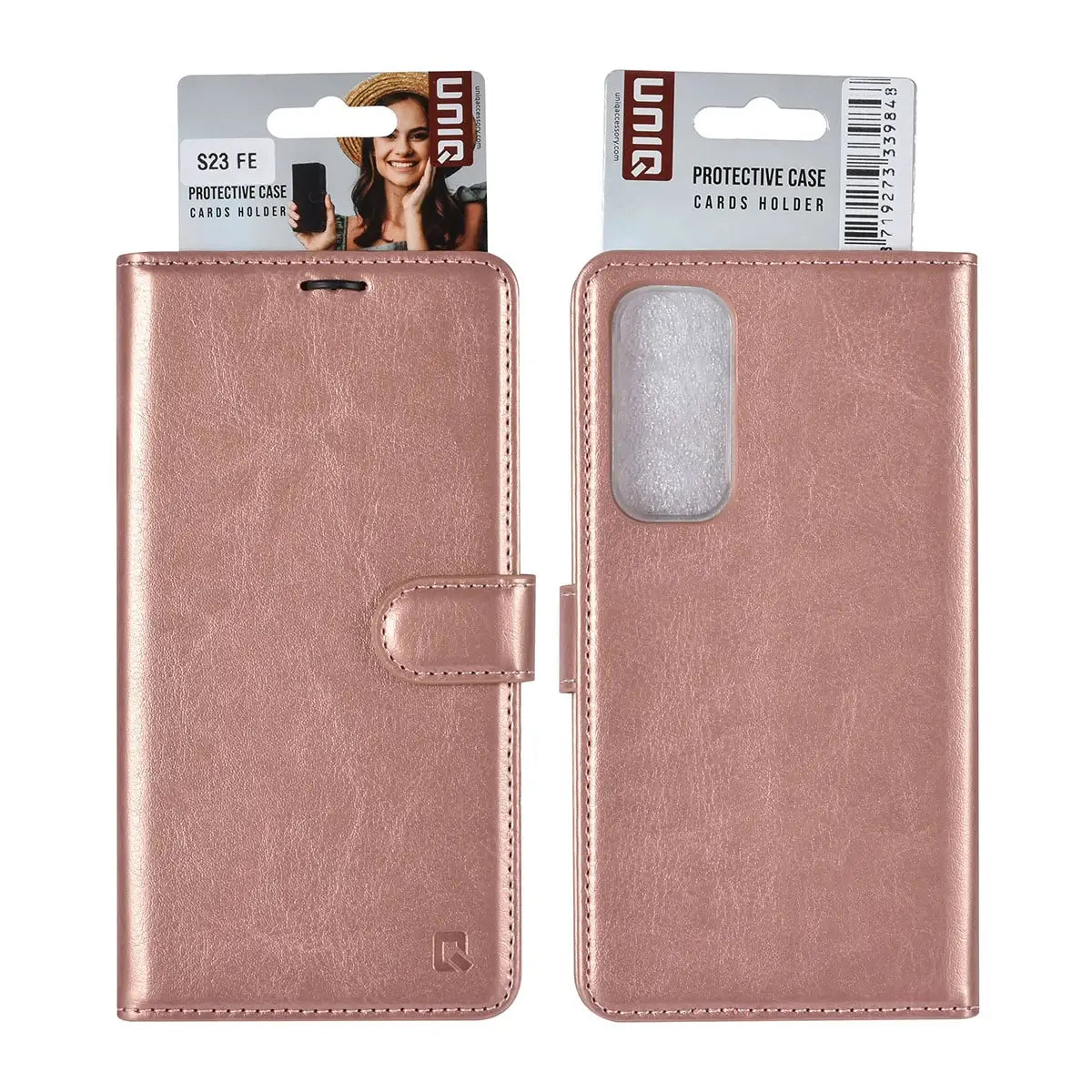 Tuniq Samsung Galaxy S23 FE - Θήκη Πορτοφόλι από Δερματίνη - Rose Gold