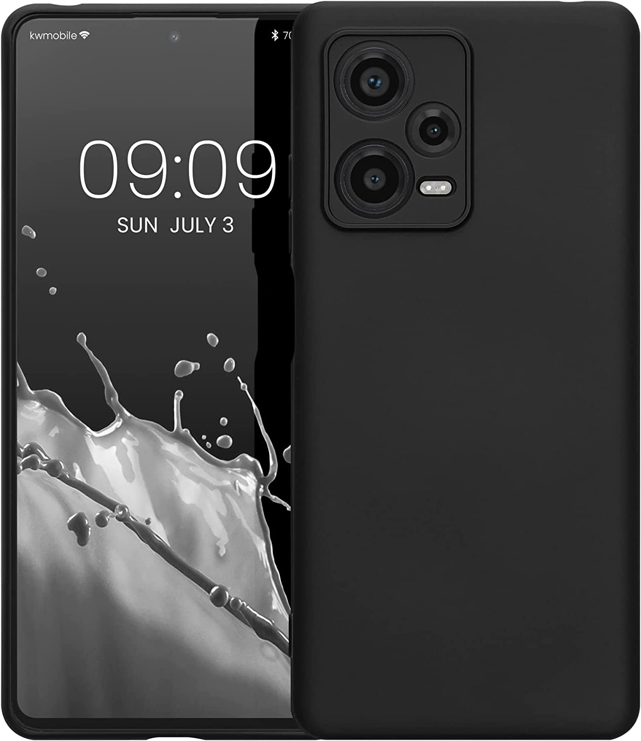 KW Xiaomi Redmi Note 12 Pro+ Θήκη Σιλικόνης Rubberized TPU - Black - 60734.01