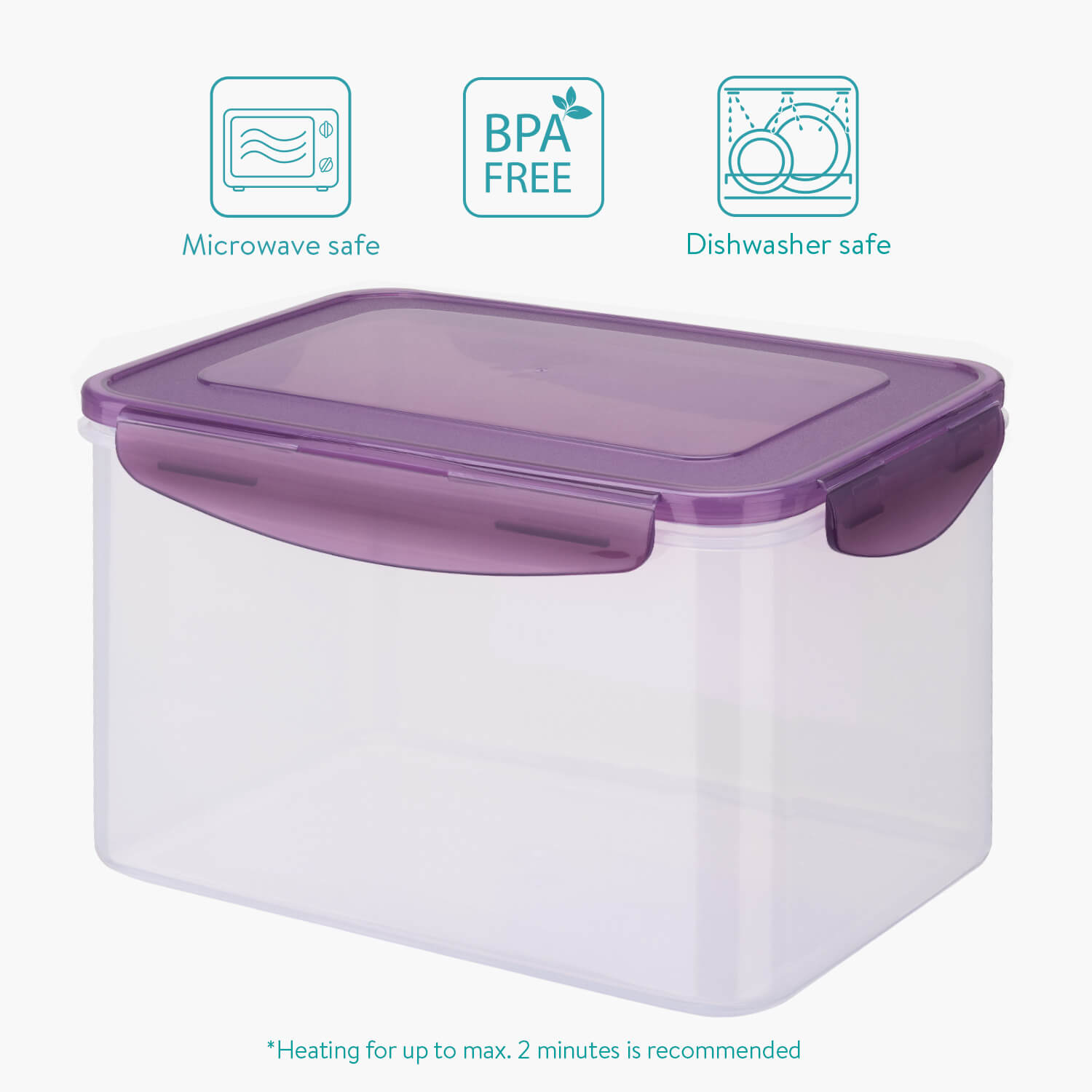 Navaris Σετ με 2 Δοχεία Αποθήκευσης Φαγητού με Καπάκι - Violet - 50790.01.02