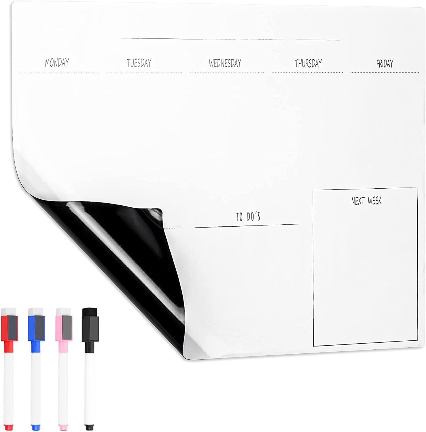 Navaris Εβδομαδιαίος Μαγνητικός Πίνακας Χρονοδιαγράμματος για Ψυγείο - 35 x 45 cm - White - 51524.04