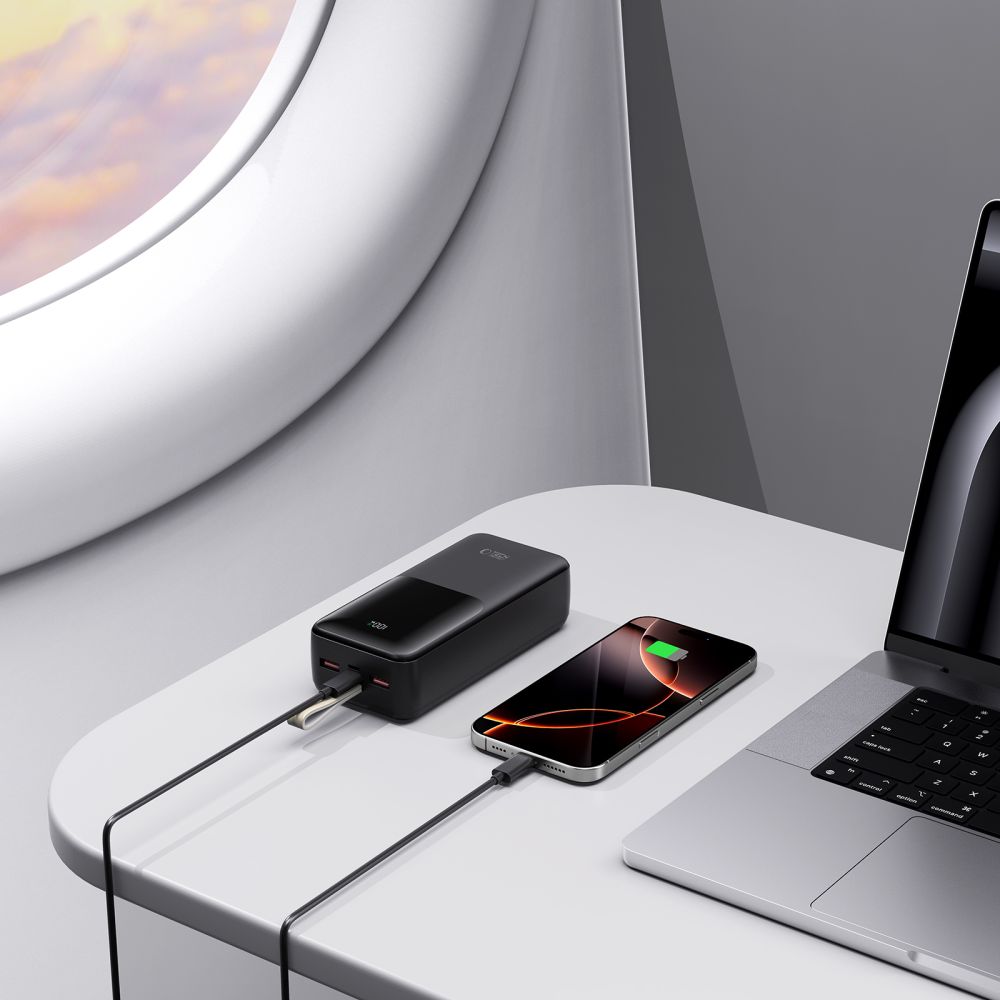 Tech-Protect PB03-22.5W Power Bank 30000mAh με 2 Θύρες USB με 1 Θύρα Type-C και 1 Θύρα Micro-USB - Black - likebrands.gr