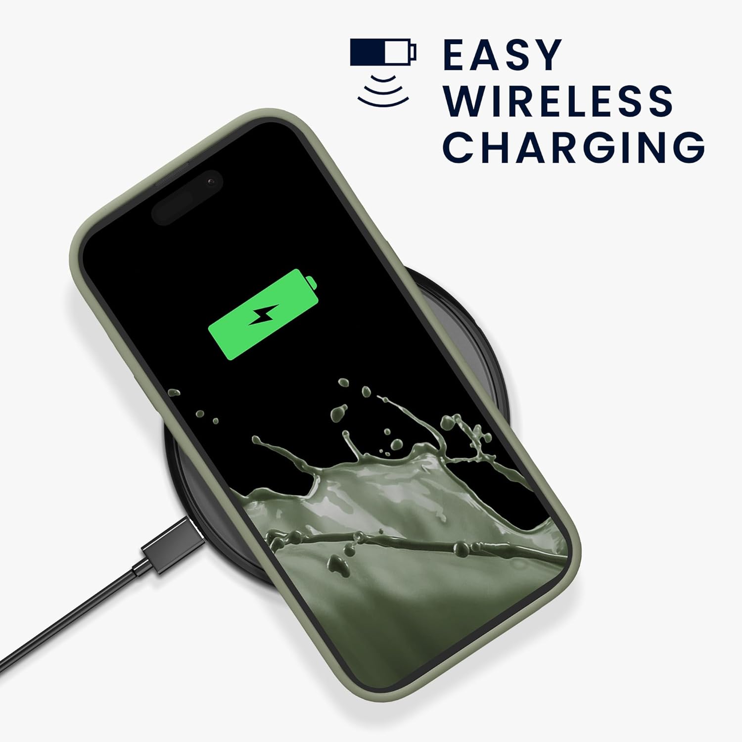 KW iPhone 15 Pro Max Θήκη Σιλικόνης Rubberized TPU - Grey Green