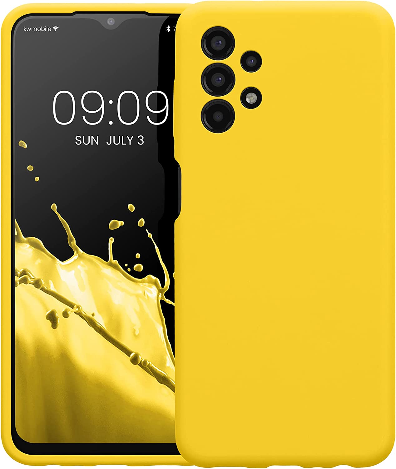 KW Samsung Galaxy A13 4G Θήκη Σιλικόνης Rubberized TPU - Vibrant Yellow - 57832.165