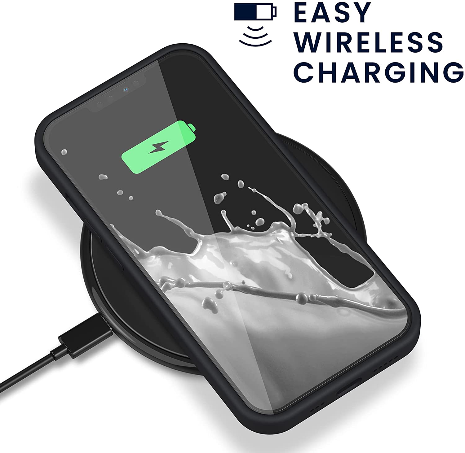 KW iPhone 13 Pro Θήκη Σιλικόνης Rubberized TPU - Black - 55880.01