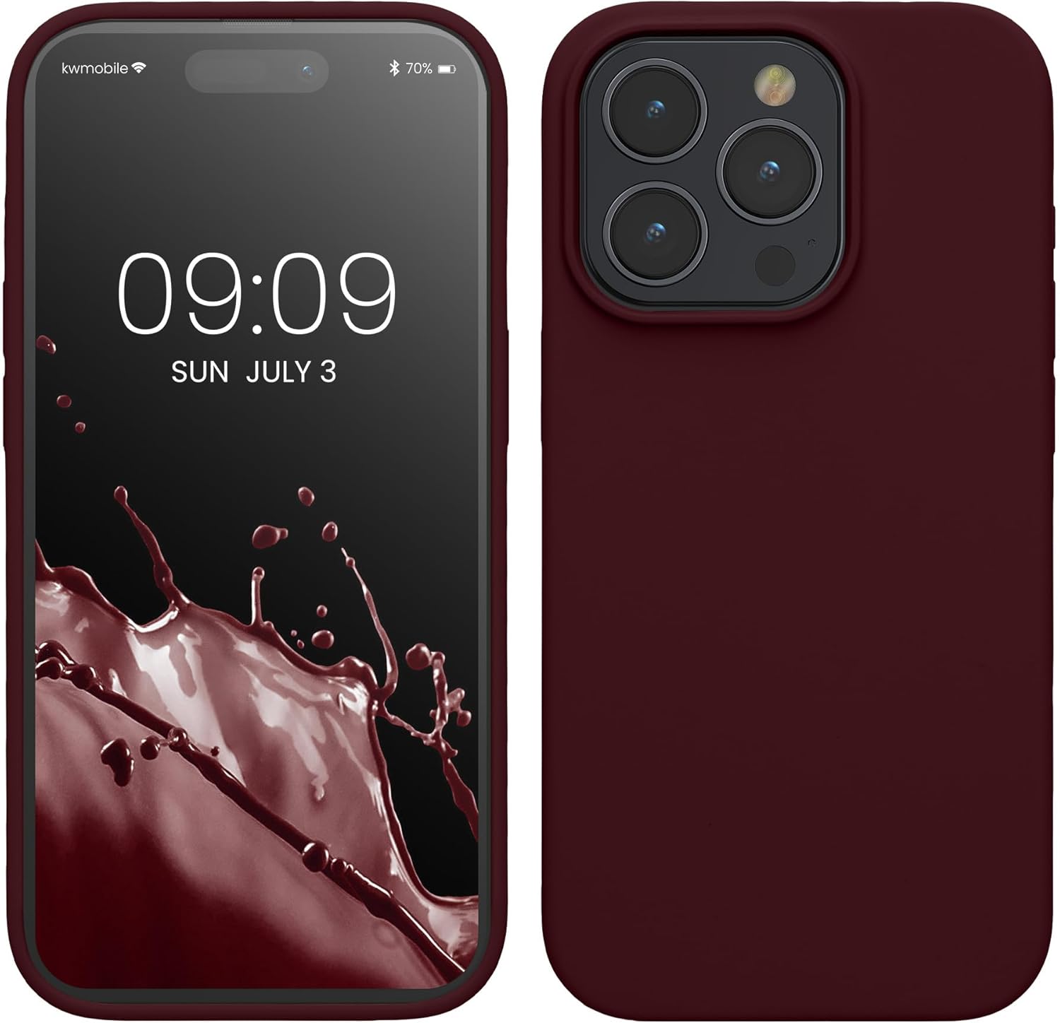 KW iPhone 15 Pro Θήκη Σιλικόνης Rubberized TPU - Bordeaux Purple