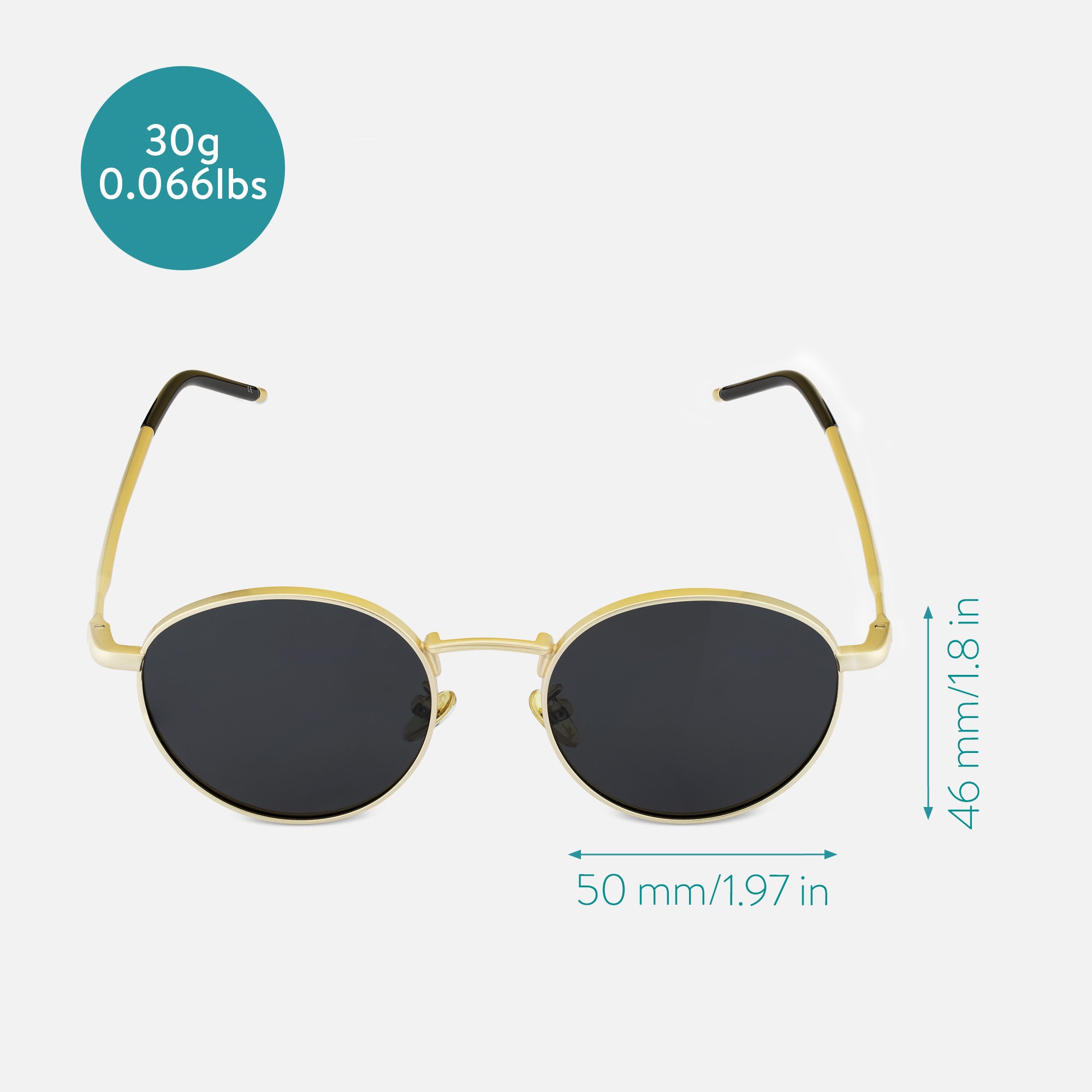 Navaris Aviator Unisex Γυαλιά Ηλίου - Black / Gold - 53170.2.21