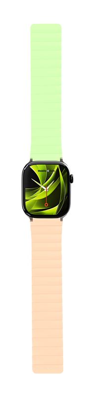 Mobile Origin Λουράκι Apple Watch 4/5/6/7/8/9/10/11 - SE (1/2/3) - Ultra (1/2/3) - 42/44/45/49mm Strap II Σιλικόνης - Pink / Light Green