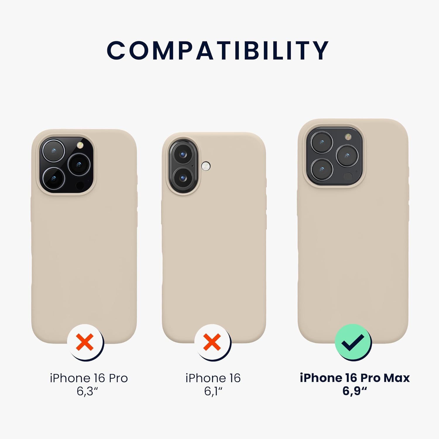 KW iPhone 16 Pro Max Θήκη Σιλικόνης Rubberized TPU - Cream