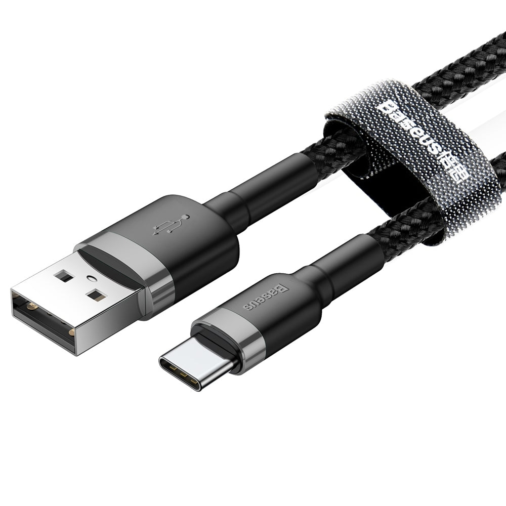 Baseus Cafule Cable Type-C QC 3.0 3A - Καλώδιο Γρήγορης Φόρτισης Type-C 0,5M - Black / Grey - CATKLF-AG1