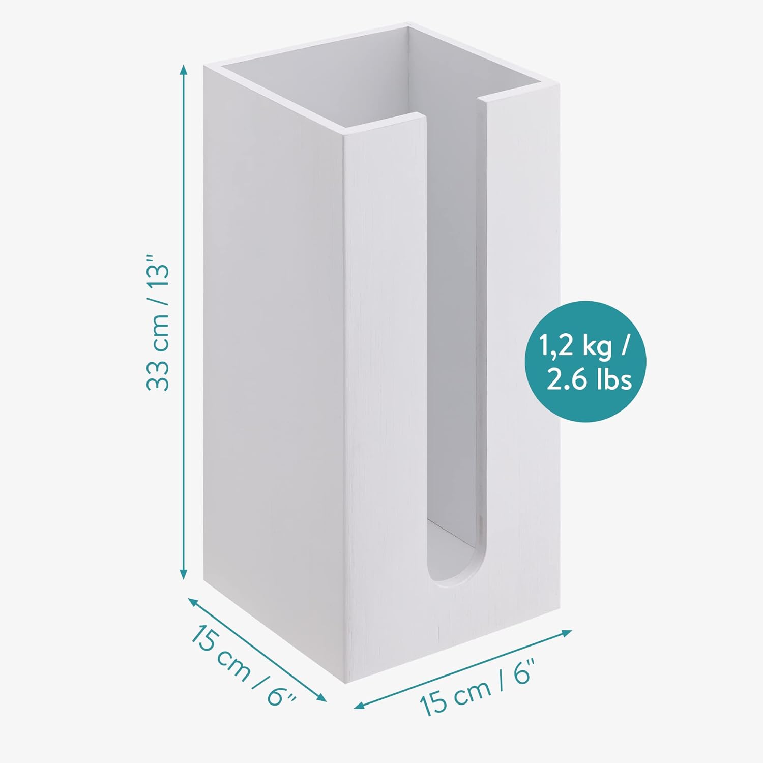 Navaris Βάση Αποθήκευσης από Μπαμπού για Χαρτί Τουαλέτας - White - 54643.01.02