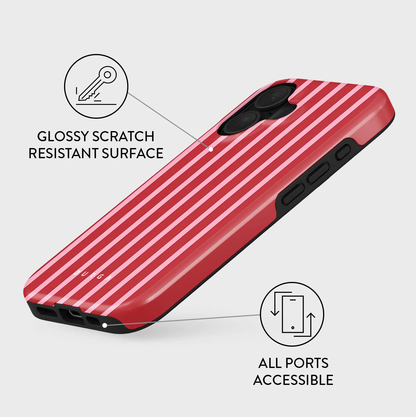 Burga iPhone 16 Plus Fashion Tough MagSafe Σκληρή Θήκη με MagSafe - Strawberry Jam