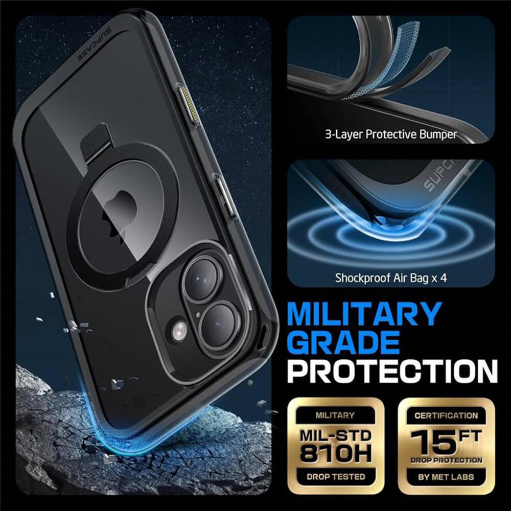Supcase iPhone 16 Pro - Unicorn Beetle MagStand MagSafe Σκληρή Θήκη - Frost Black