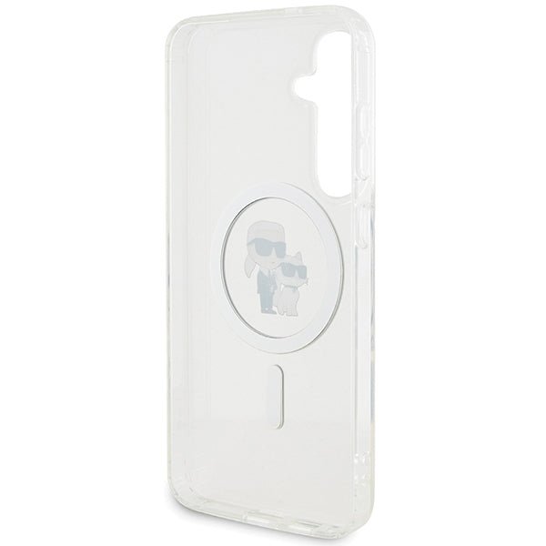 Karl Lagerfeld Samsung Galaxy S24+ - IML Karl and Choupette MagSafe Σκληρή Θήκη με Πλαίσιο Σιλικόνης και MagSafe - Διάφανη - KLHMS24MHGKCNOT