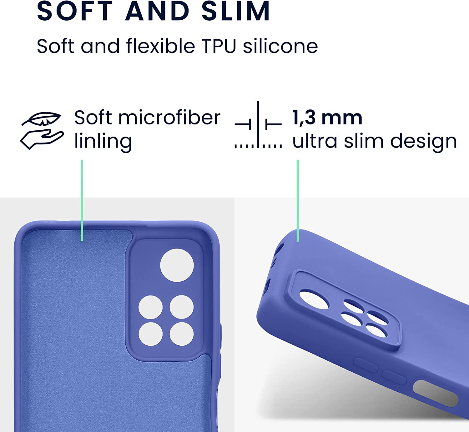 KW Xiaomi Redmi Note 11 Pro+ 5G Θήκη Σιλικόνης Rubberized TPU - Blue Purple - 58097.234